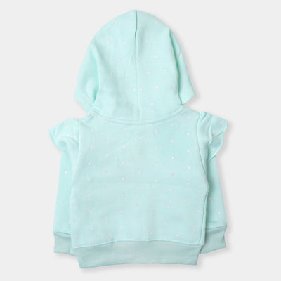 Infant Girls Knitted Jacket Rabbits - Sky Blue