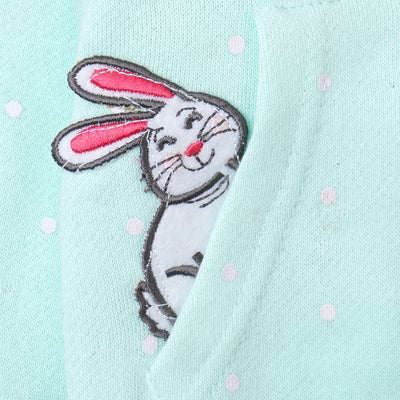 Infant Girls Knitted Jacket Rabbits - Sky Blue