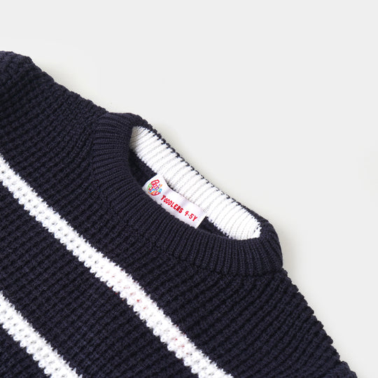 Boys Sweater Thin Stripe - Black