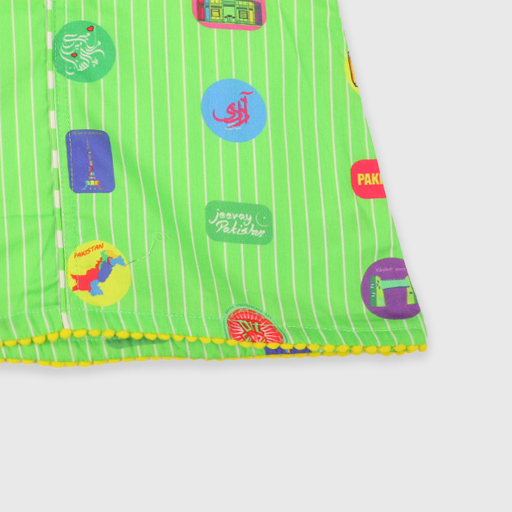 Infant Girls Independence Kurti Love Pakistan - Green