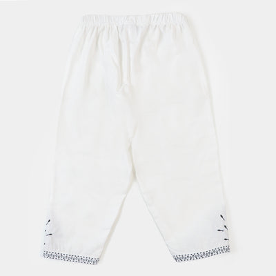 Girls Eastern Embroidered Pant - White