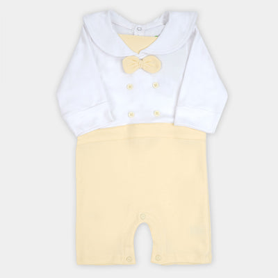 Infant Girls Knitted Romper Sailor - Pastel Yellow
