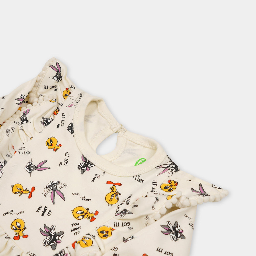 Infant Girls Knitted Romper You Want It - Off White