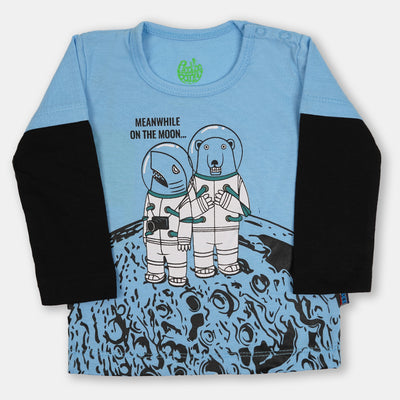 Infant Boys Round Neck T-Shirt Moon Tour - N. Breeze