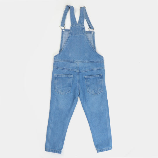 Boys Denim Dangri Emoji - Ice Blue
