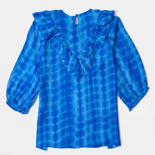 Girls Casual Top Tie & Dye - Blue