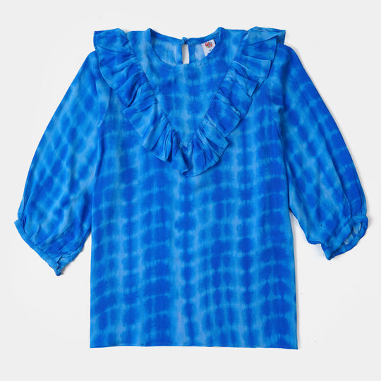Girls Casual Top Tie & Dye - Blue