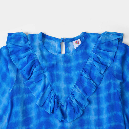 Girls Casual Top Tie & Dye - Blue