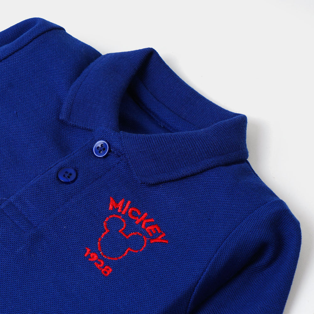 Infant Boys Polo F/S T-Shirt Character Print - Navy