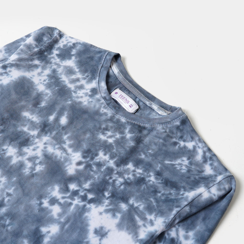 Teens Boys T-Shirt F/S Tie Dye - Ghost Grey