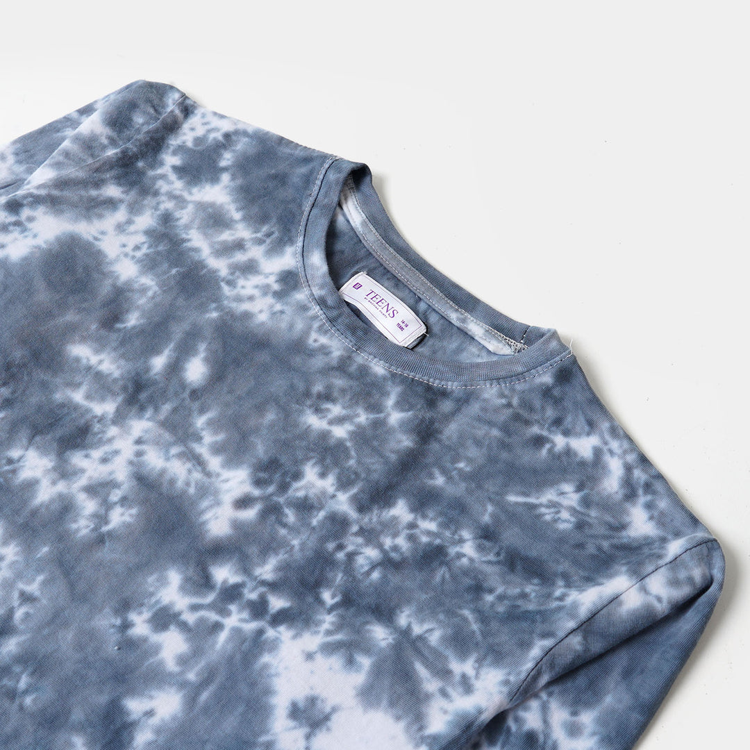 Teens Boys T-Shirt F/S Tie Dye - Ghost Grey
