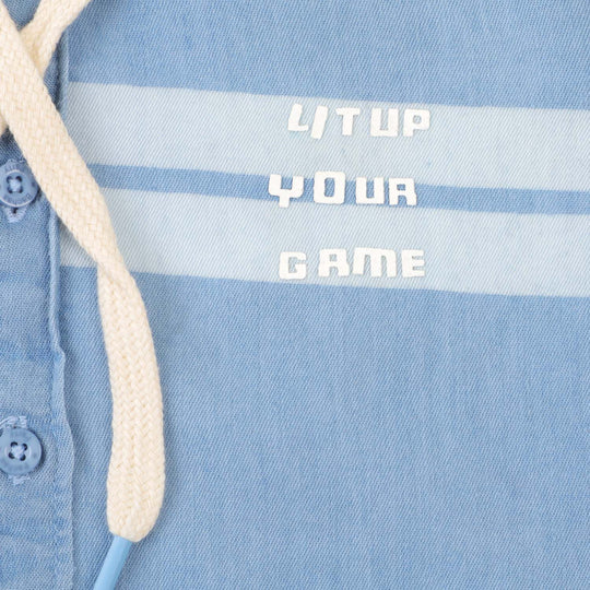 Boys Hooded Shirt Lit Up - LIGHT BLUE