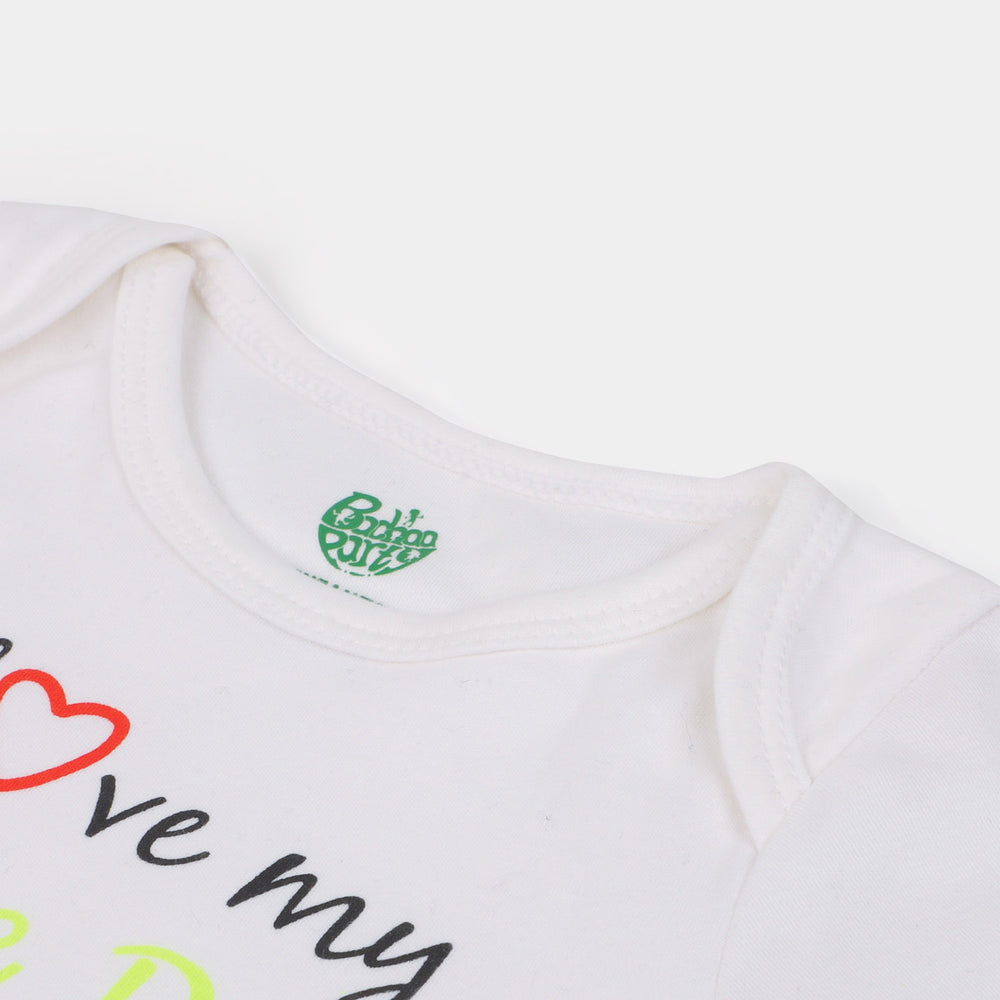 Infant Cotton Romper Dada & Dadi - B.White
