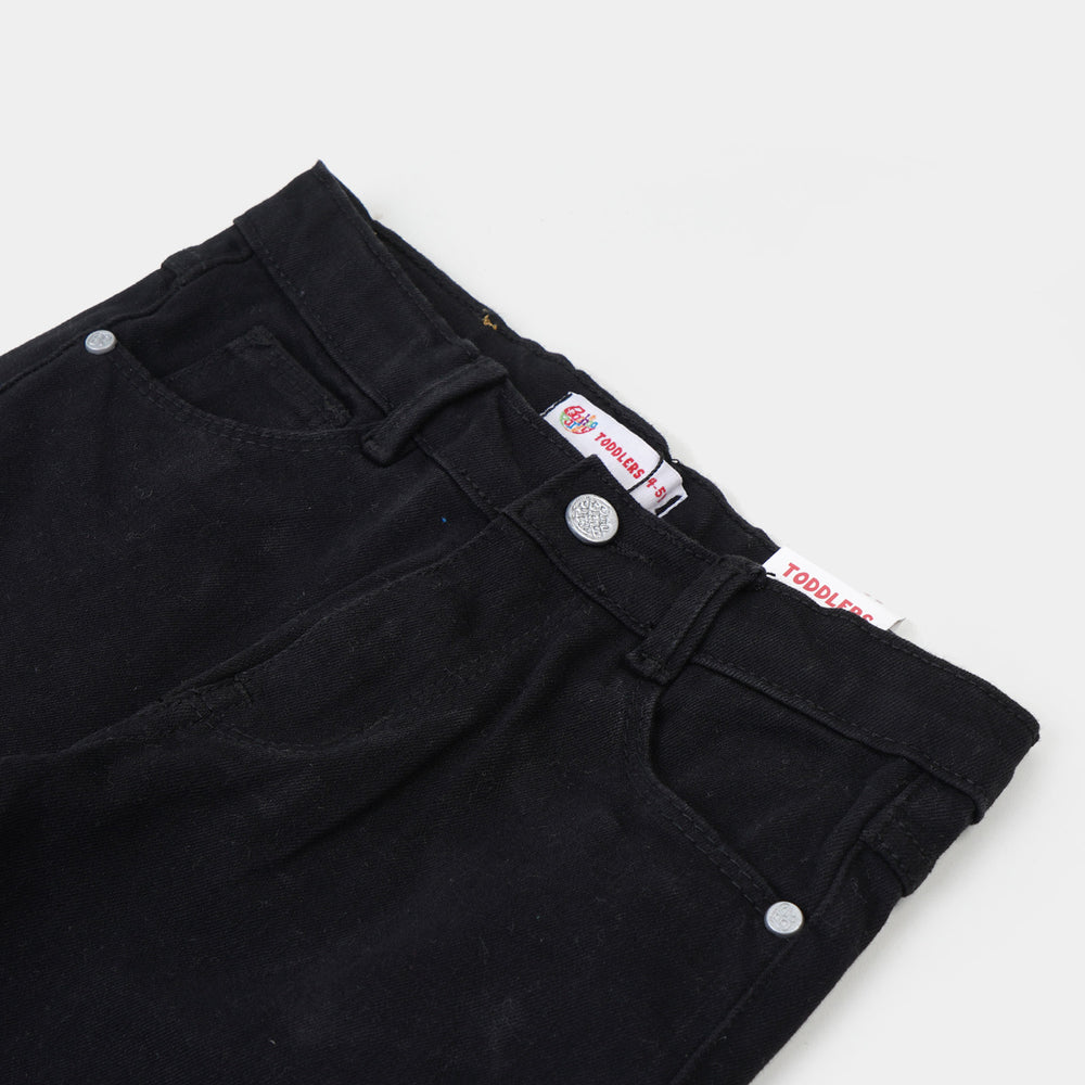 Girls Pant Denim Sequins Star - BLACK