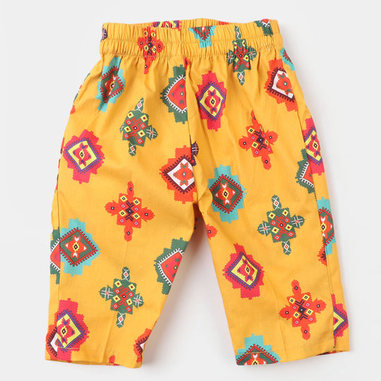 Infant Girls Cotton Digital Print 2Pcs Suit Golden Shower - Citrus