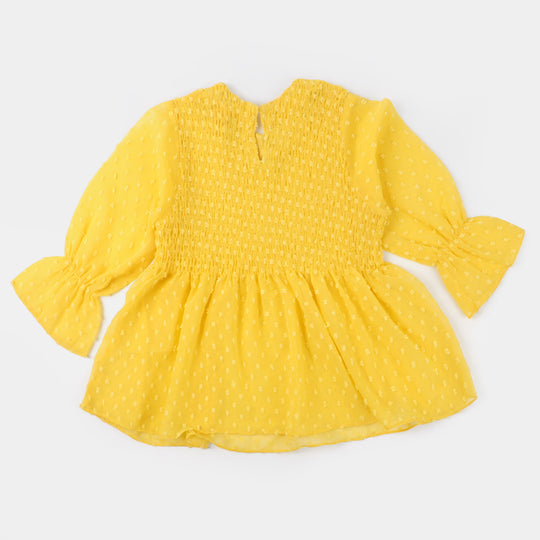 Girls Chiffon Casual Top Smoke - Yellow