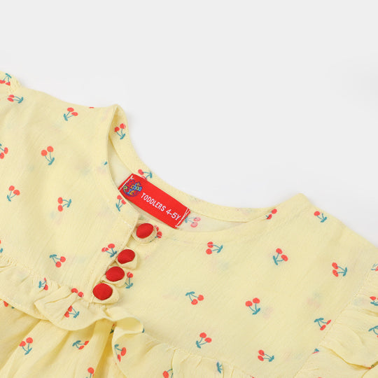 Girls Casual Top Cherry - Yellow