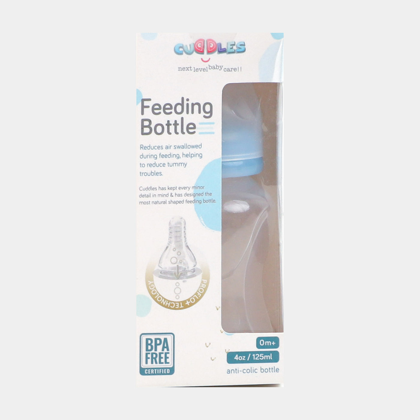 Cuddles Feeding Bottle Basic 125ML - Blue