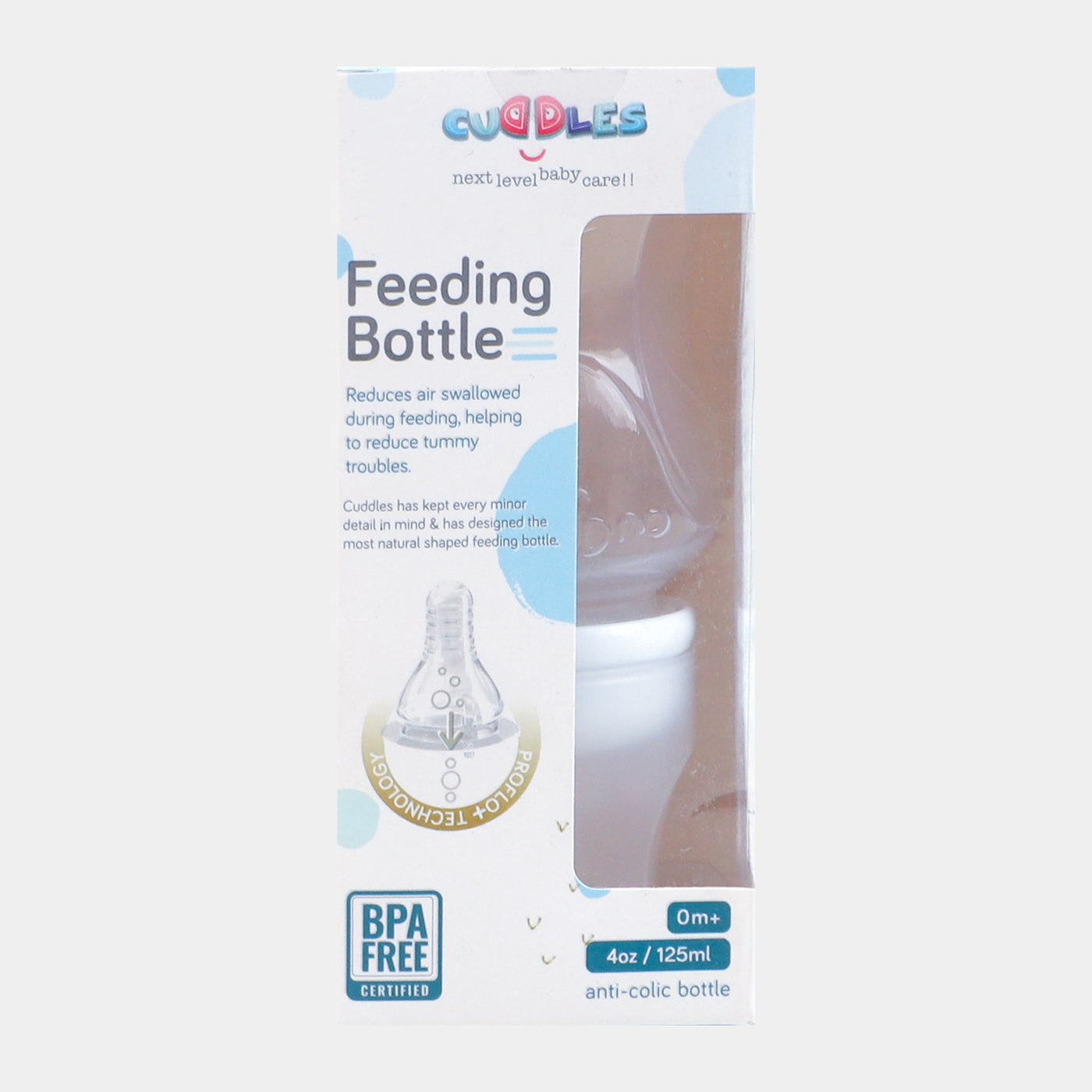 Cuddles Feeding Bottle 125ML | White