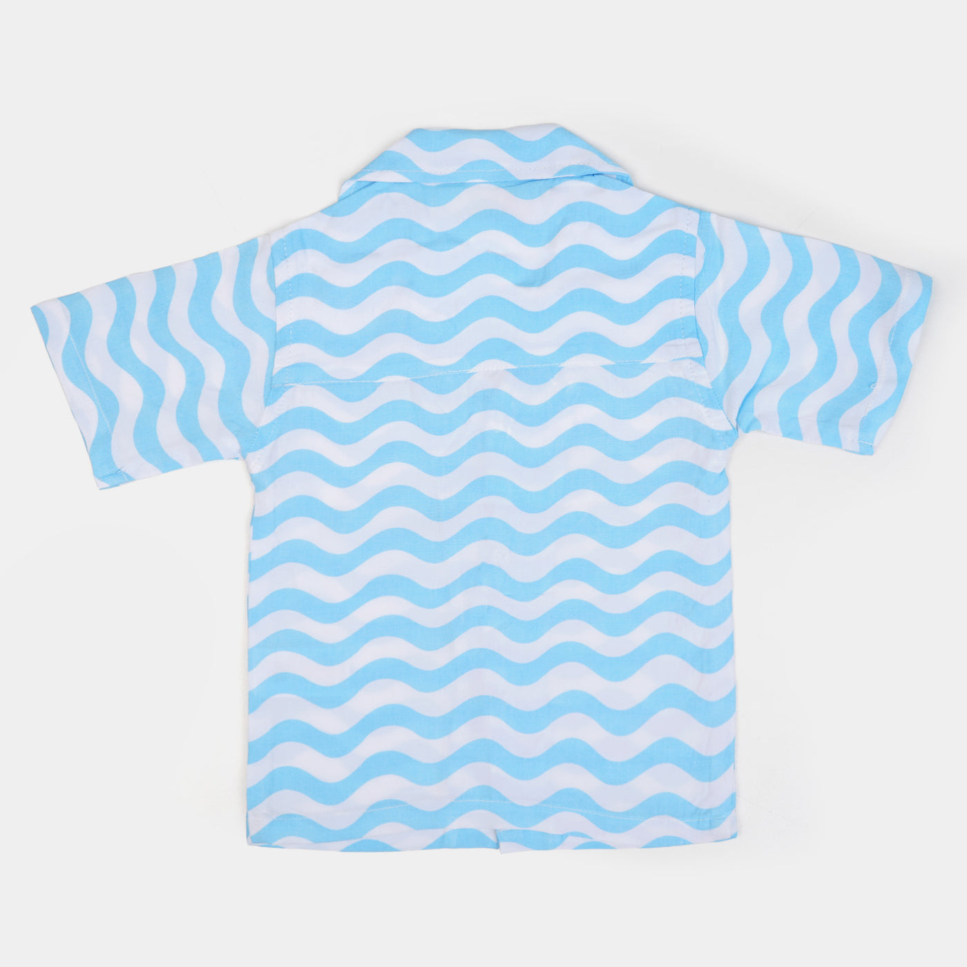 Infant Boys Cotton Casual Shirt Waves - Sky Blue