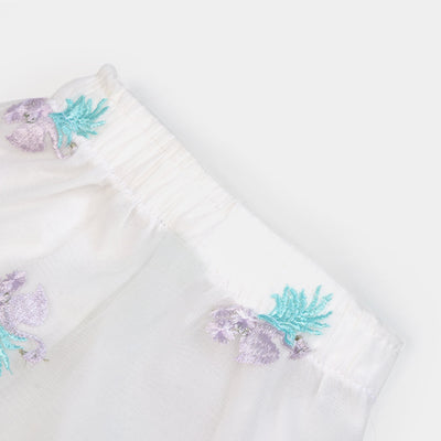 Infant Girls Casual Skirt Net-White