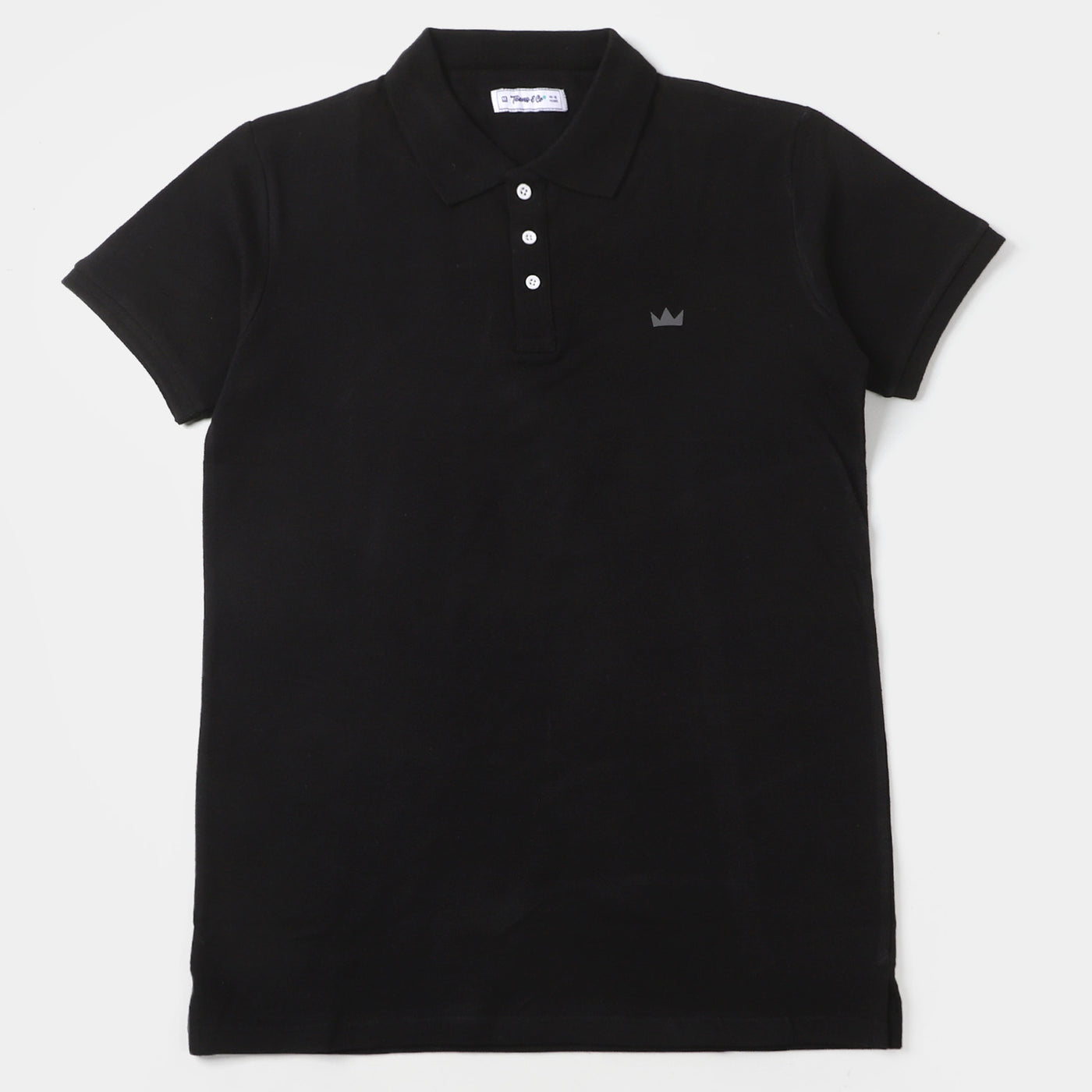 Teens Boys Cotton Polo T-Shirt Basic - Jet Black