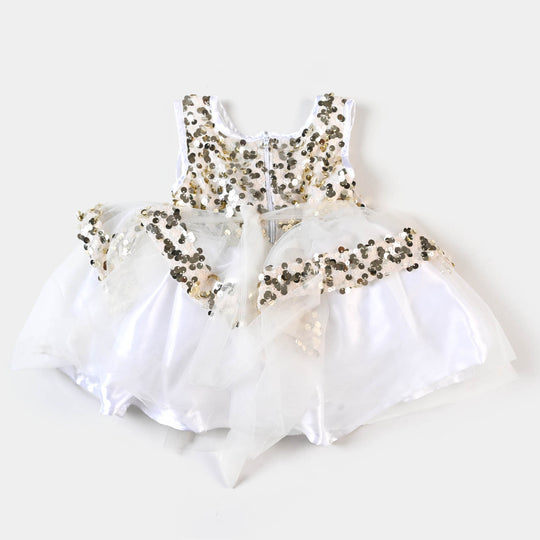 Infant Girls Fancy Frock Sequins-G - Golden
