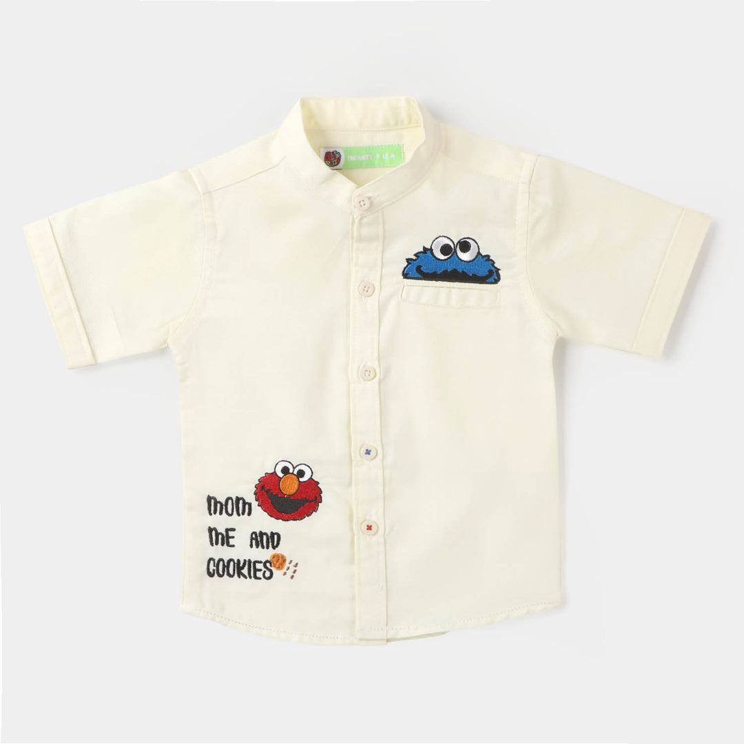 Infant Boys Oxford Casual Shirt Cookie Monster - OFF-White