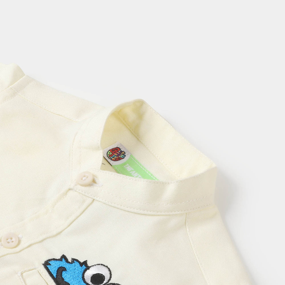 Infant Boys Oxford Casual Shirt Cookie Monster - OFF-White