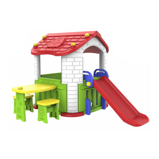 Kids Activity Playhouse with Slide & Table Set