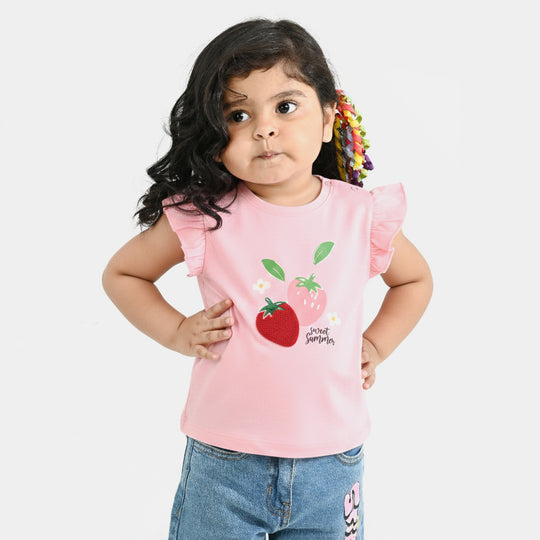 Infant Girls Cotton Jersey T-Shirt - Pink
