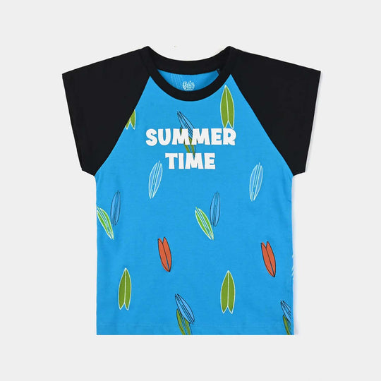 Boys Cotton Jersey Sando Summer Time