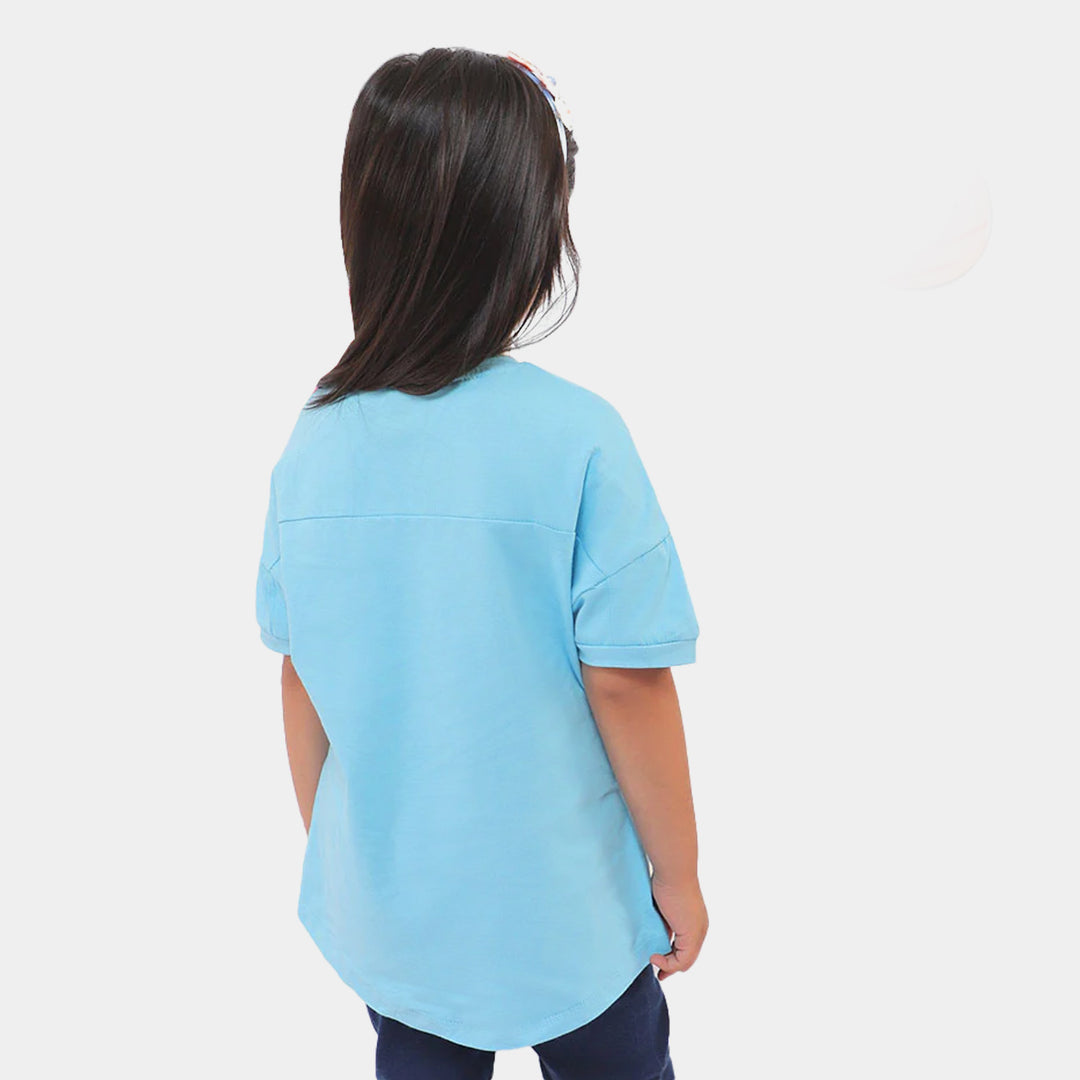 Girls T-Shirt Earth - Aqua