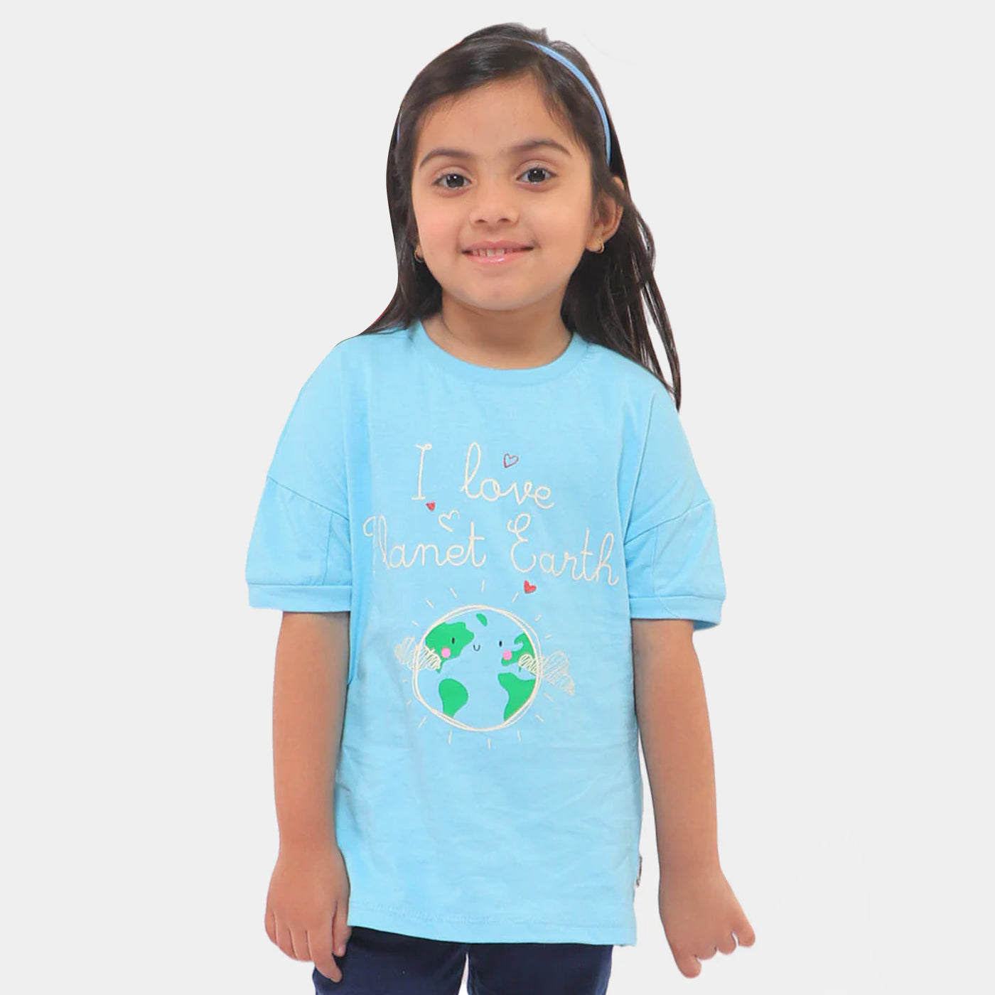 Girls T-Shirt Earth - Aqua