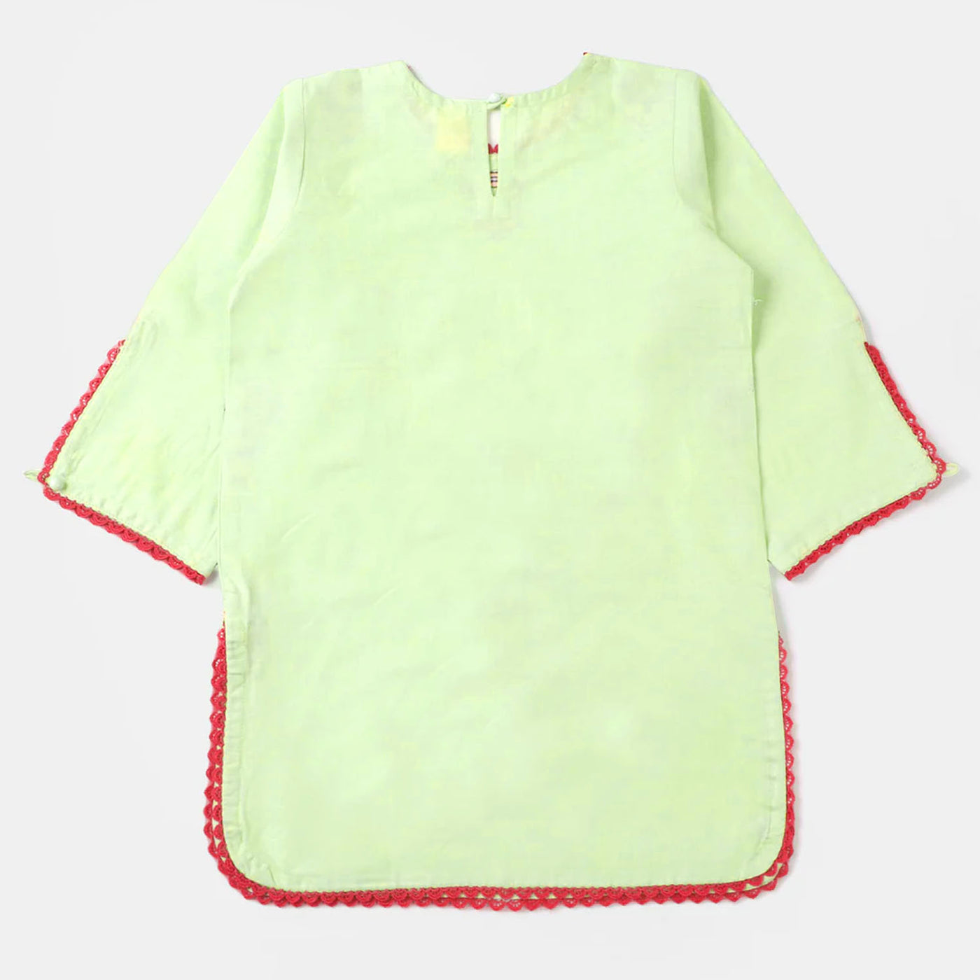 Girls Jacquard Embroidered Kurti Rikshaw Ride - Grape Green