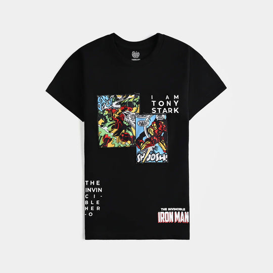 Boys Cotton Jersey T-Shirt H/S -Jet Black