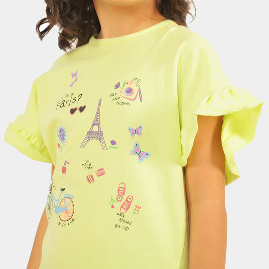 Girls T-Shirt Paris City - A.lime