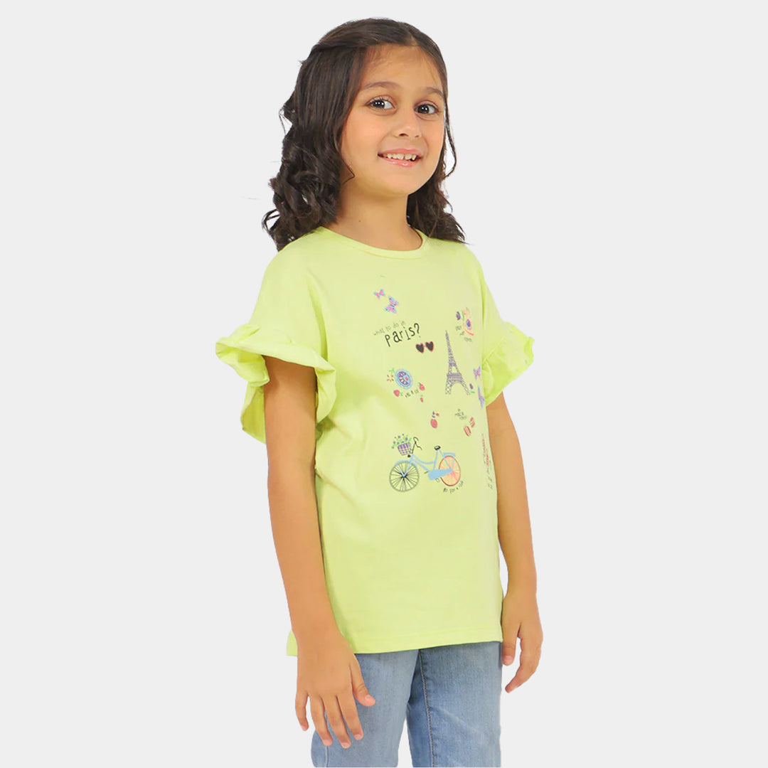 Girls T-Shirt Paris City - A.lime