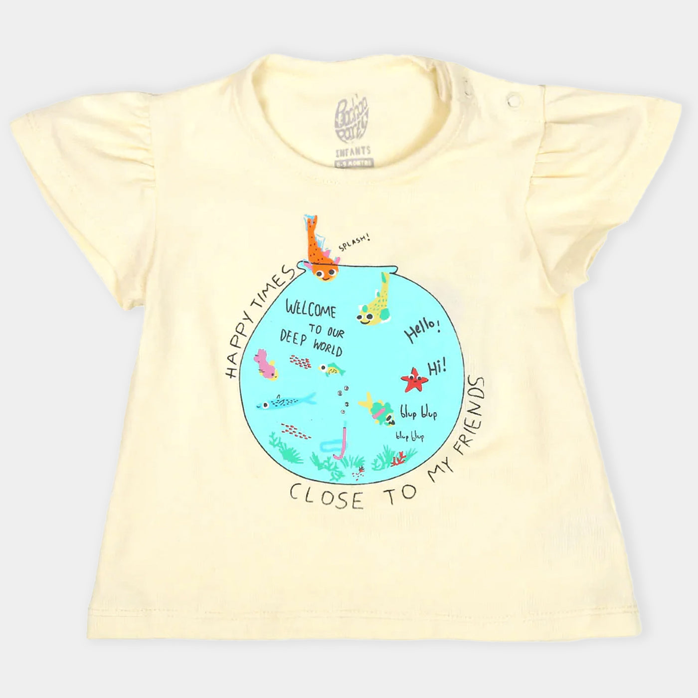 Infant Girls T-Shirt Happy Times - Cream