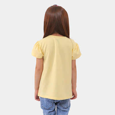 Girls Cotton Jersey T-Shirt World - Cream