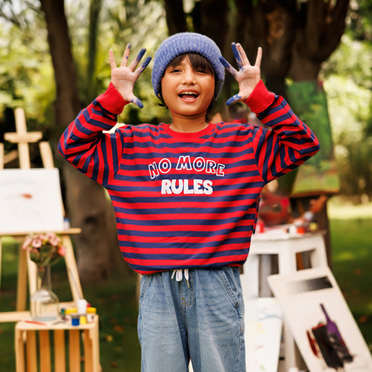 Boys Jersey/Terry Sweatshirt No More Rules-RED