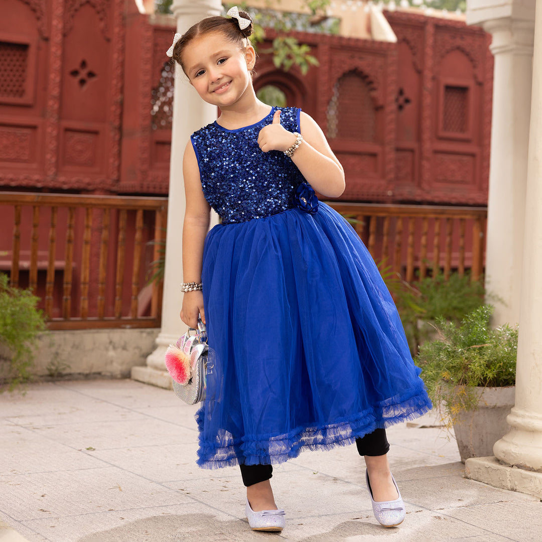 Girls Fancy Frock Pretty Girl-RB-Royal Blue