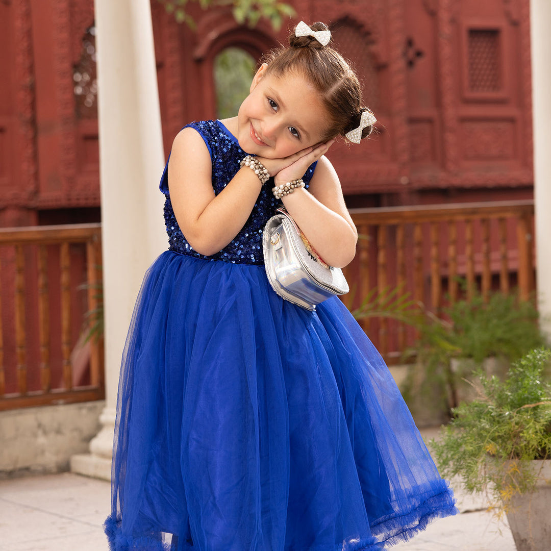 Girls Fancy Frock Pretty Girl-RB-Royal Blue