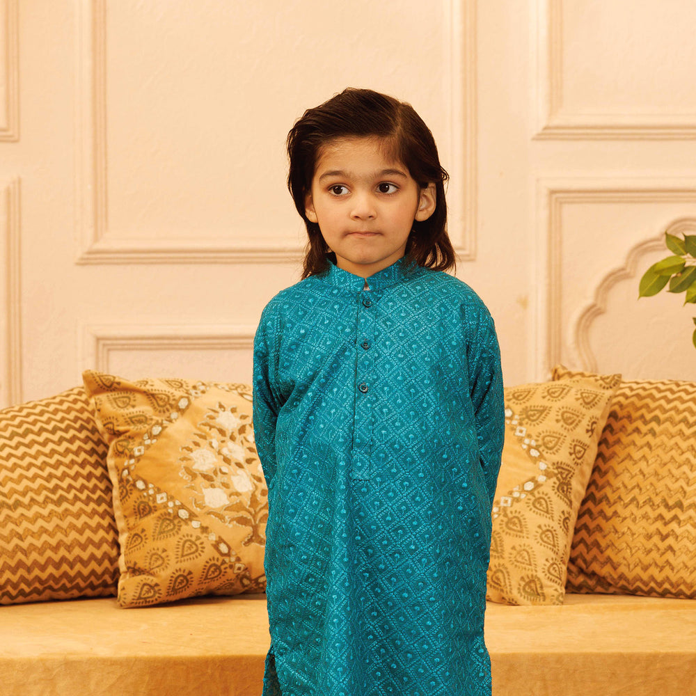 Boys Chicken Kari Basic Kurta Chicken -Teal