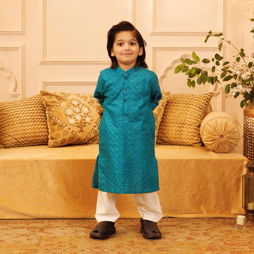 Boys Chicken Kari Basic Kurta Chicken -Teal