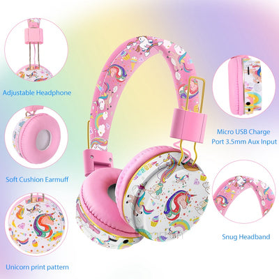 Cute Kids Bluetooth headphone With Mic, 3D Stereo Music