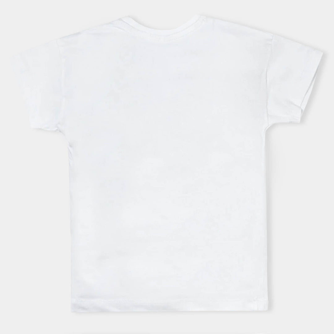 Boys Premium Lycra Jersey T-Shirt Basic-White