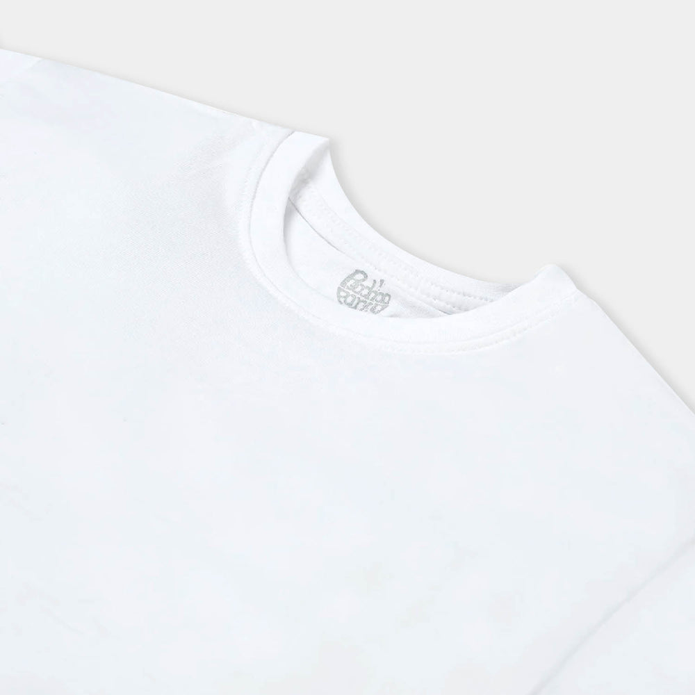 Boys Premium Lycra Jersey T-Shirt Basic-White