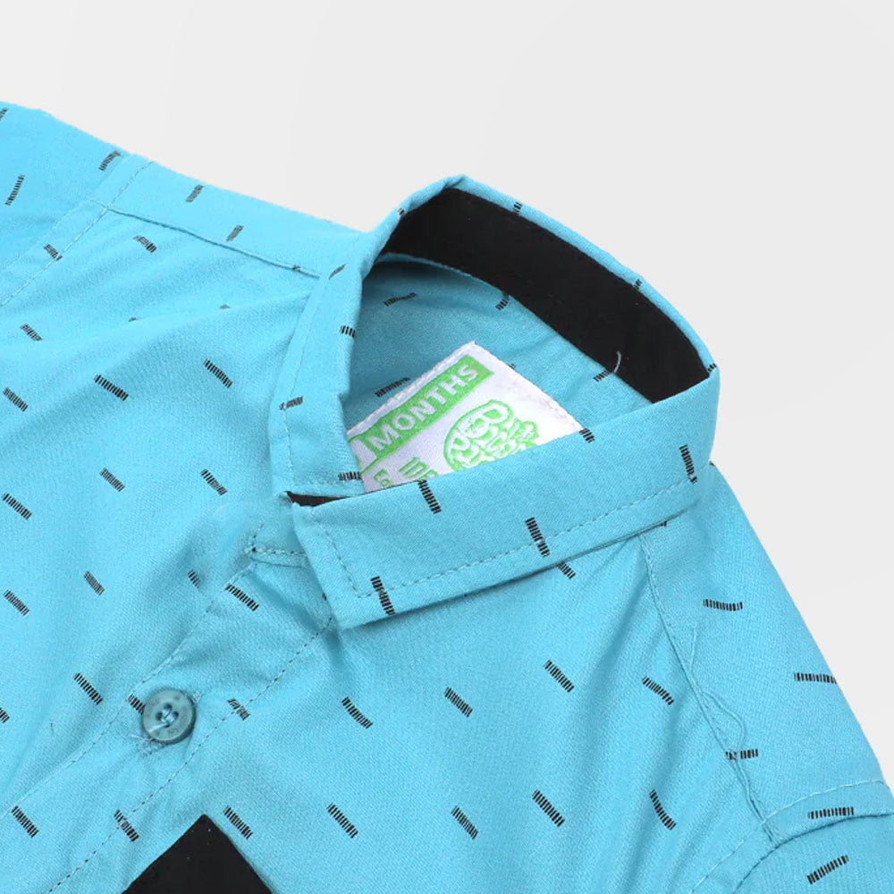 Infant Boys Casual Shirt Contrasting-Teal