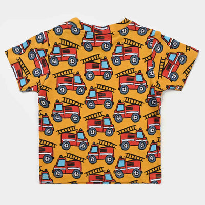 Infant Boys Cotton Jersey Round Neck T-Shirt Truck-L.Chrome